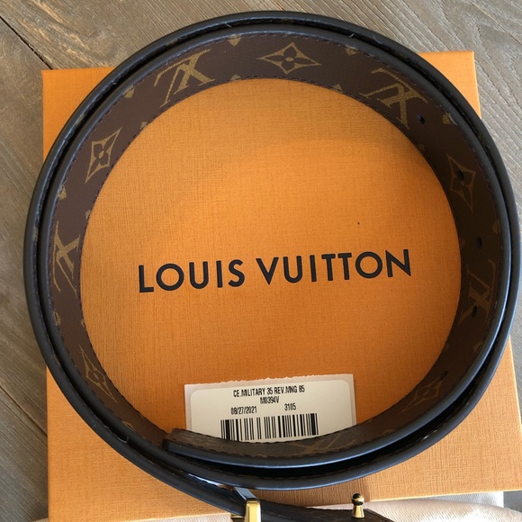 SOLD ποΈ ποΈ Louis Vuitton reversible monogram military belt 85 - Picture 4 of 12
